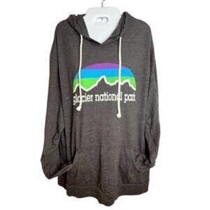 Blue 84 Glacier National Park Hoodie Graphic Pullover Gray Women’s Size XL